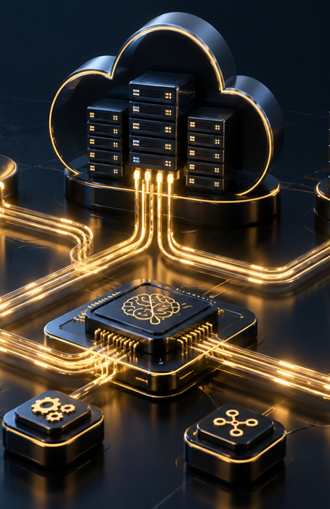 Infrastructure infonuagique reliée à une puce d’intelligence artificielle